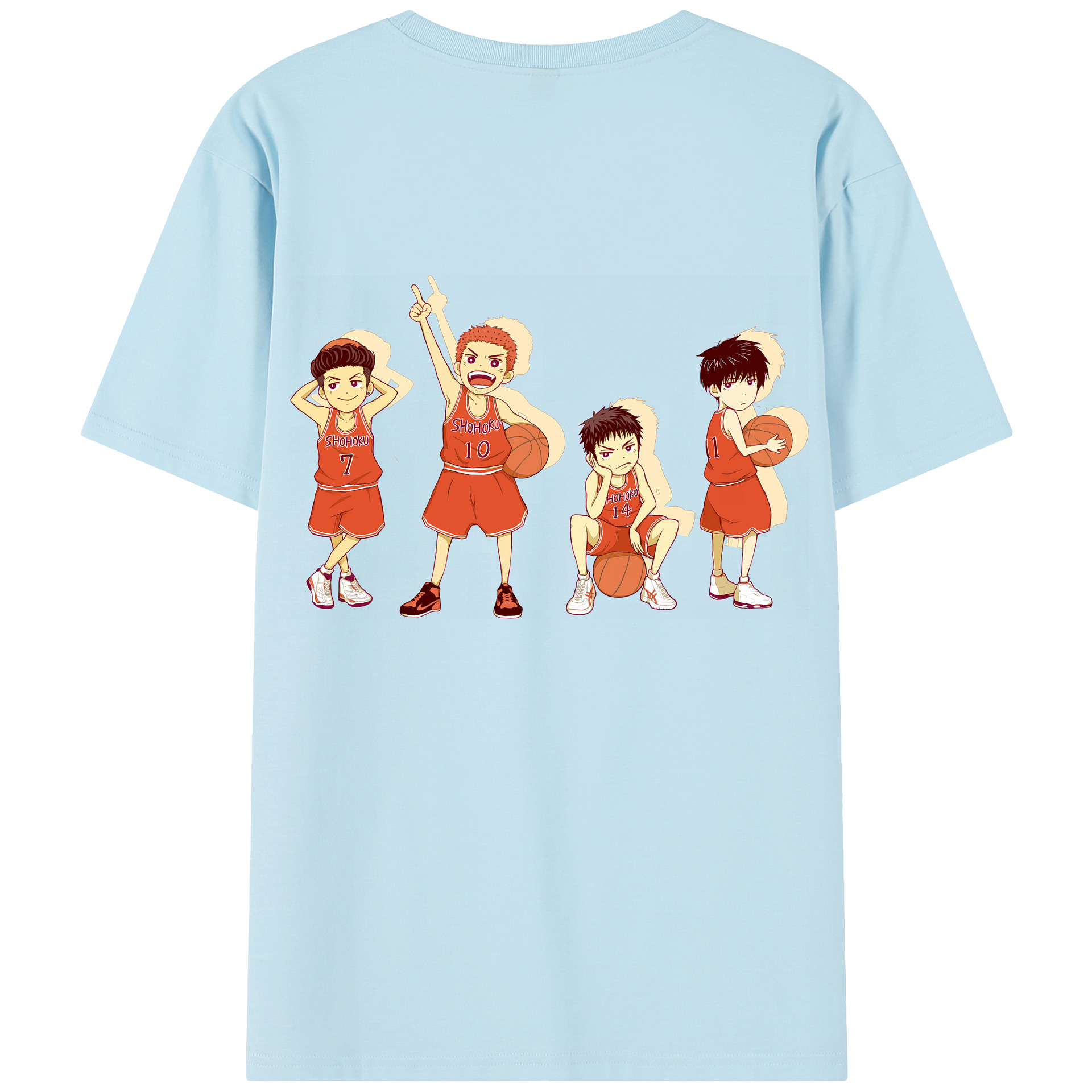 SLAM DUNK／スラムダンク 綿100％半袖Tシャツ（背面プリント）